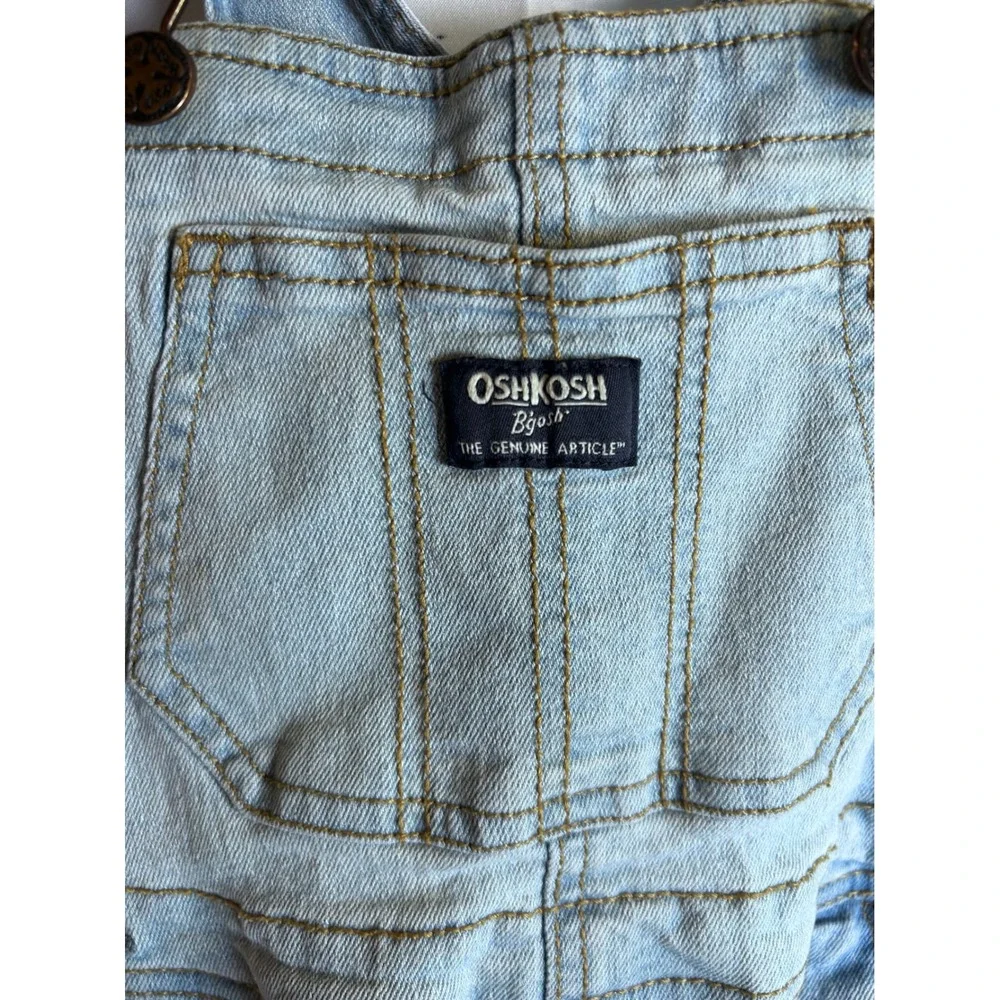 OshKosh B'gosh Denim Overalls 4T Light Blue Bib Pocket Kids